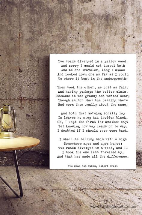 Robert Frost Poem Quote Print The Road Not Taken Poem Poster Etsy Uk