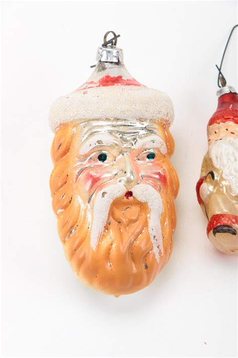 Vintage Glass Santa Claus Christmas Ornaments Ebth