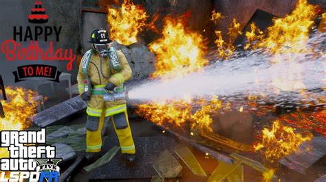 Gta 5 Firefighter Mod Fighting The Biggest Fires On My Birthday