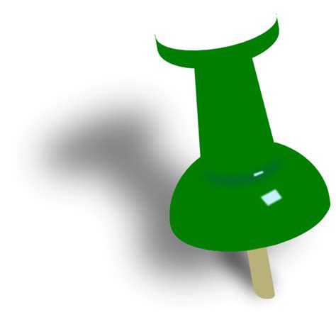 Green Push Pin Clip Art At Vector Clip Art Online Royalty