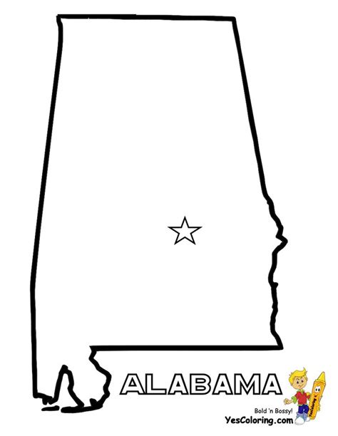 Print Out State Map Diagram For Alabama At