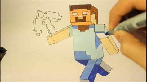 How To Draw Minecraft Steve With Diamond Armor Step By Step Michaelomid