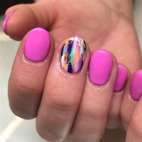 You will want to copy these nail ideas plus, you will not believe some of these. abstract nails, short nails, gel nails, summer nails, pink ...