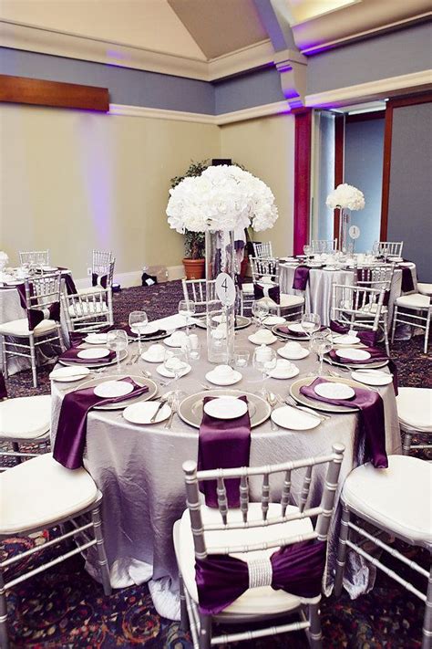Purple looks good next to almost any color, so it's a pretty versatile color to work with. Ontario Fusion Wedding from Rowell Photography | Plum purple wedding, Purple and silver wedding ...