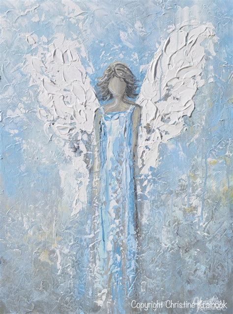 An Angels Whisper Fine Art Abstract Guardian Angel Painting Print