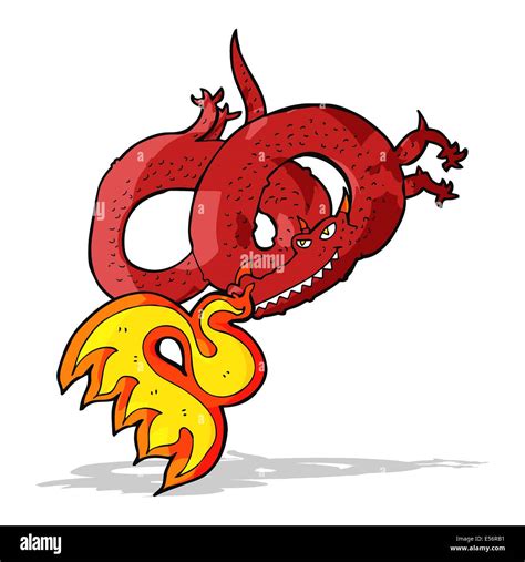 Cartoon Dragon Breathing Fire Stock Vector Image And Art Alamy