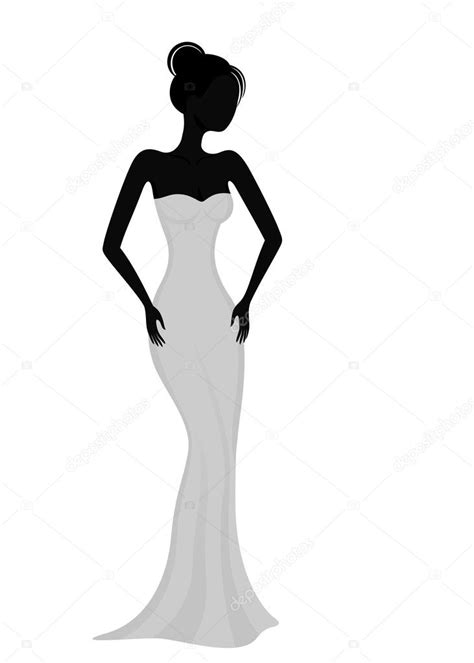 silhouette of a girl in white evening dress stock vector image by ©brahmapootra 19674429