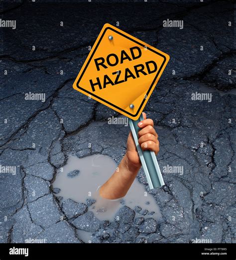 Road Hazard Concept As An Accident Victim Drowning In A Broken Street