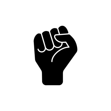 Clenched Fist Black Glyph Icon 2103779 Vector Art At Vecteezy