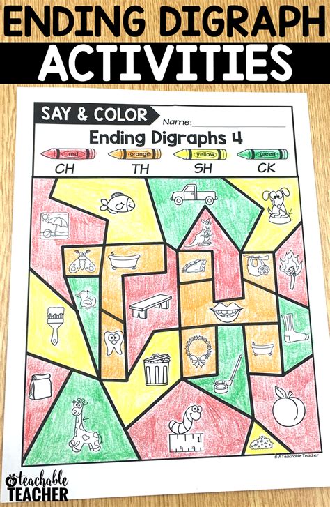 Color The Digraph Worksheet Answer Key