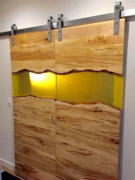 Are you looking for barn door tables for sale? Resin and Ambrosia Maple Barn Door | Wood doors interior ...