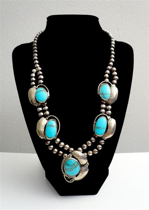 Vintage Navajo Necklace Beautiful Turquoise Jewelry Turquoise Jewerly