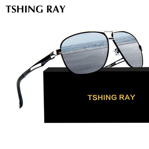 tshing ray men vintage hd polarized pilot sunglasses for male coating mirror aviation polaroid