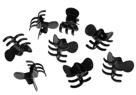 l erickson clip and go mini metal jaw hair clips black set of 8 strong hold for easy styling