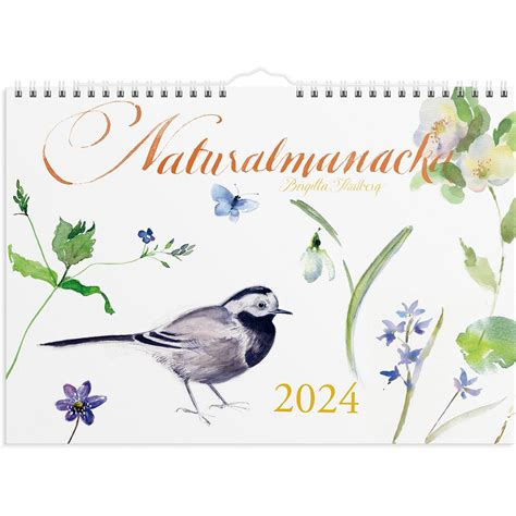 Väggkalender Burde 1728 Naturalmanacka 2024 Alloffice