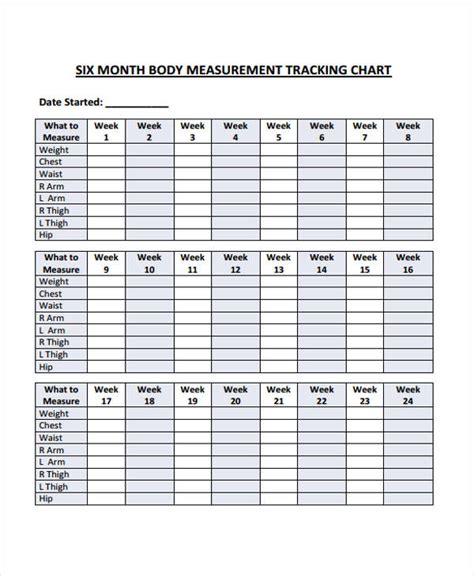 Free Body Measurement Template Printable Templates