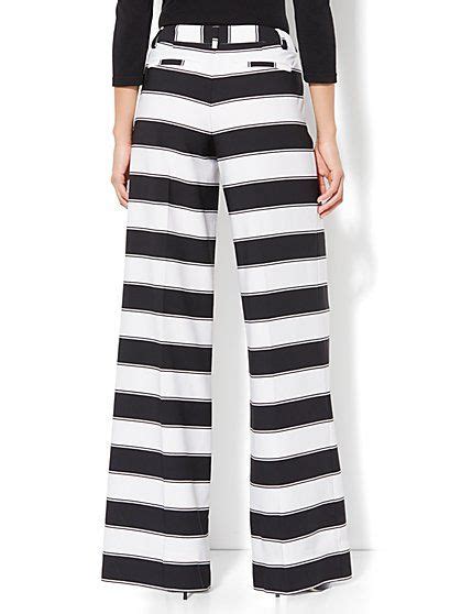 Wide Leg Pant Black And White Stripe New York And Company Wide Leg
