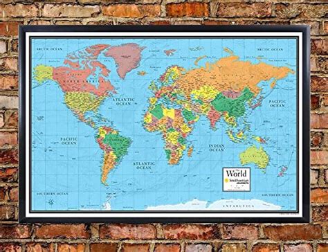Buy 48x78 World Wall Map By Smithsonian Journeys Blue Ocean Edition