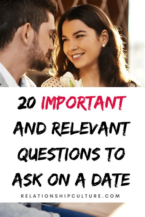 20 Important And Relevant Questions To Ask On A First Date Relationship Culture First Date