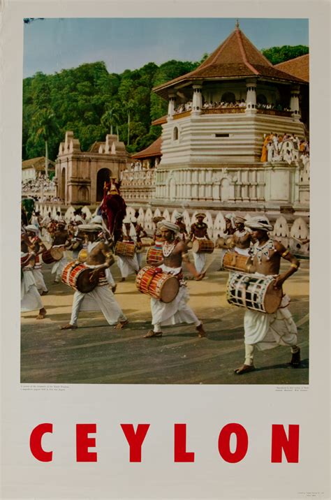 Ceylon Sri Lanka Travel Poster Drummer David Pollack Vintage Posters