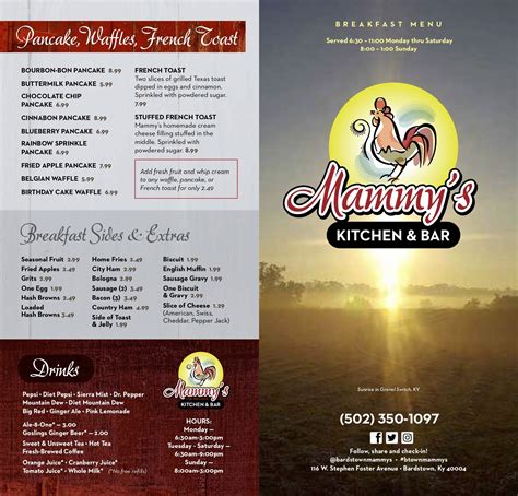 Mammy's Kitchen & Bar menus in Bardstown, Kentucky, United States