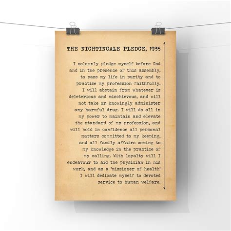 The Florence Nightingale Pledge 1935 The Nurses Pledge Etsy