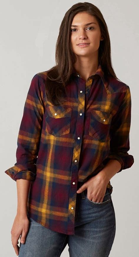 Fall Flannels Bke Western Plaid Shirt Buckle Plaid Shirt Outfits