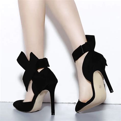 Sexy Summer Women Big Bowtie Bow Pumps Butterfly Detachable Bowknot
