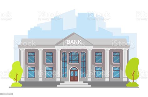 Bank Building Facadecartoon Government Buildingcourthouse With Roman