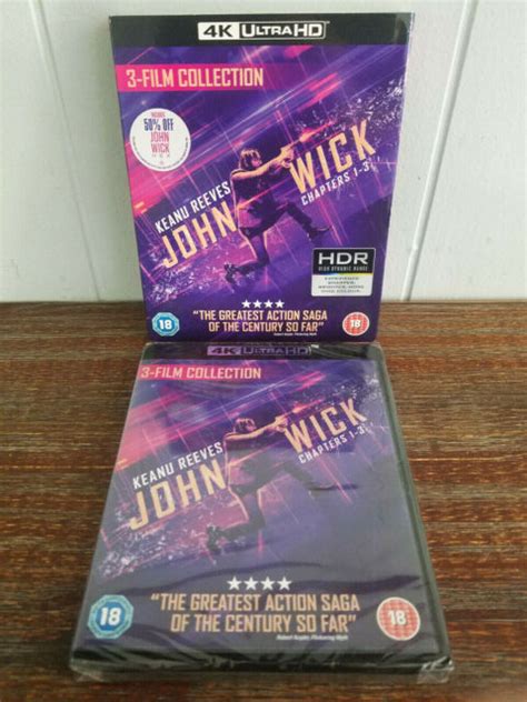 John Wick Trilogy Chapters K Uhd Ultra Hd Blu Ray Digital New