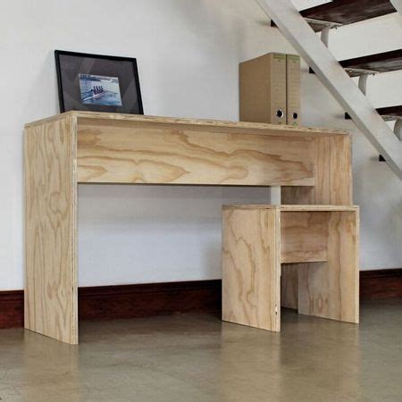 Follow the complete plans to learn how to build a table base like the one shown here. plywood desk and stool … | Plywood desk, Furniture, Home ...