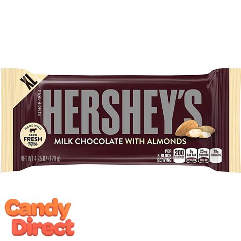 Hershey Milk Chocolate Bar with Almond XL - 12ct - CandyDirect