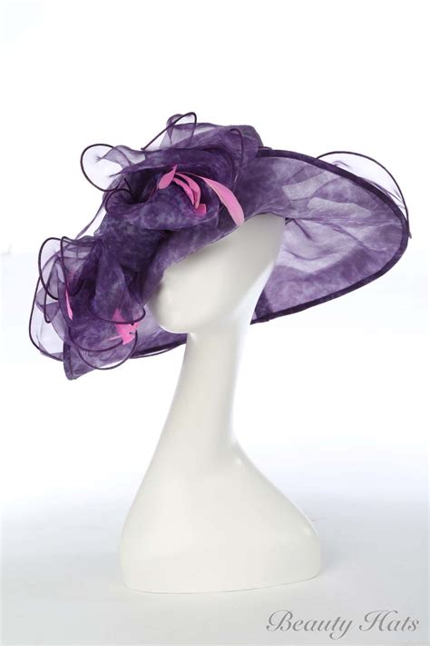 Elegant Purple Sinamay Organza Hat Listing