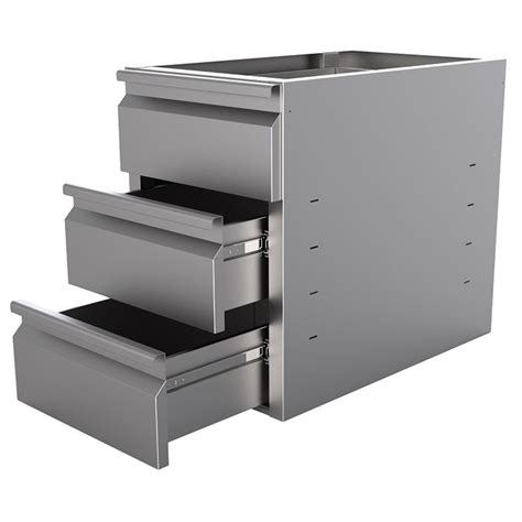 Gastro Inox Stainless Steel Drawer Unit With 3 Drawers For Base 580mm Deep