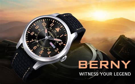 Berny Mens Automatic Mechanical Watch Self Winding Watches Water Proof