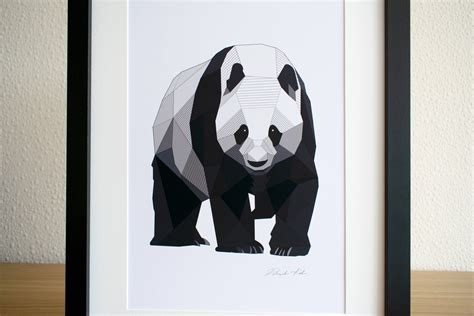 The Giant Panda Abstract Art Print Panda Wall Art Panda Bear Etsy