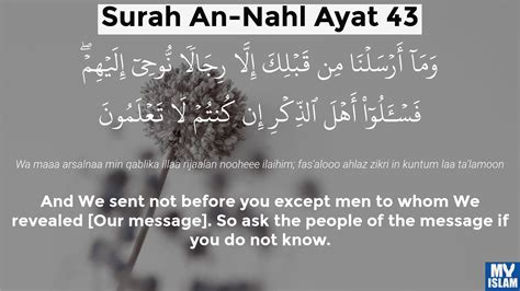 Surah An Nahl Ayat 43 1643 Quran With Tafsir My Islam