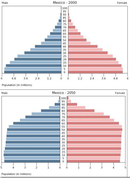 Mexico States By Population Population Pyramid Of Mexico In 2016