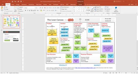 Best Editable Business Canvas Templates For Powerpoint Inside Lean