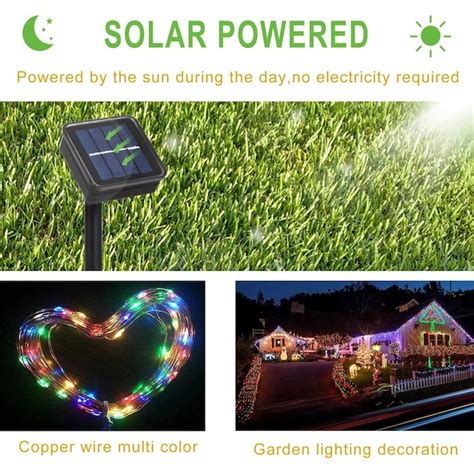 Sowaz Solar Outdoor 33ft Multicolor Mini Led Fairy String Lights For