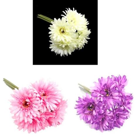 Artificial Pink Gerberas Bunch Of 6 Fake Gerberas Shelf Edge Uk