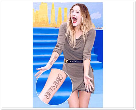 Tattoos For All Drew Barrymore Tattoo Breathe