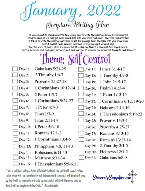 January 2022 Scripture Writing Plan Calvary Couponers And Crafters