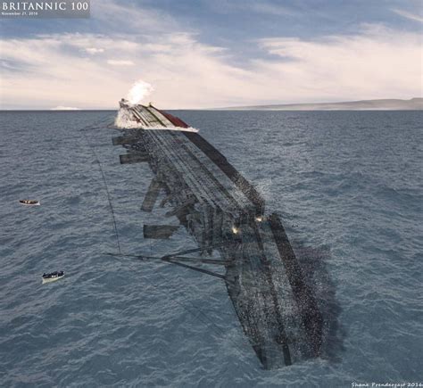 Britannic Bow Impact By Lusitania On Deviantart Titanic Ship