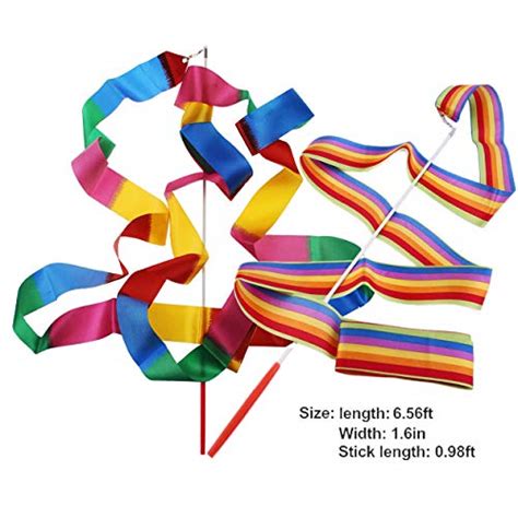 Dance Ribbons Rainbow Streamers Rhythmic Gymnastics Ribbon Baton