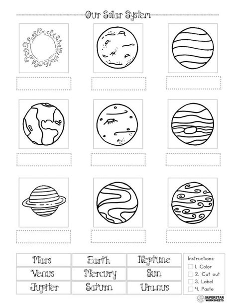 The Solar System Worksheet Label