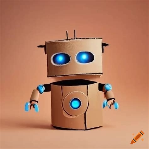 Cute Robot With A Cardboard Body And Pixar Inspired Look