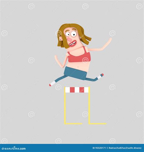Hurdles Woman Stock Illustration Illustration Of Hurdles 95520171