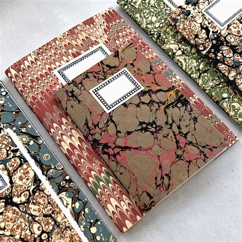 Marbled Notebooks T Set With Labels Handmade Notebook Handmade