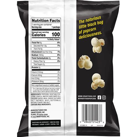 Smartfood White Cheddar Popcorn Nutrition Facts Besto Blog